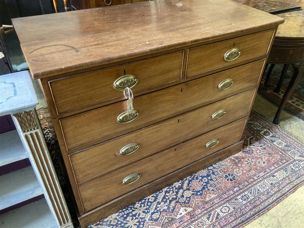 A George III mahogany chest, width 114cm depth 56cm height 92cm